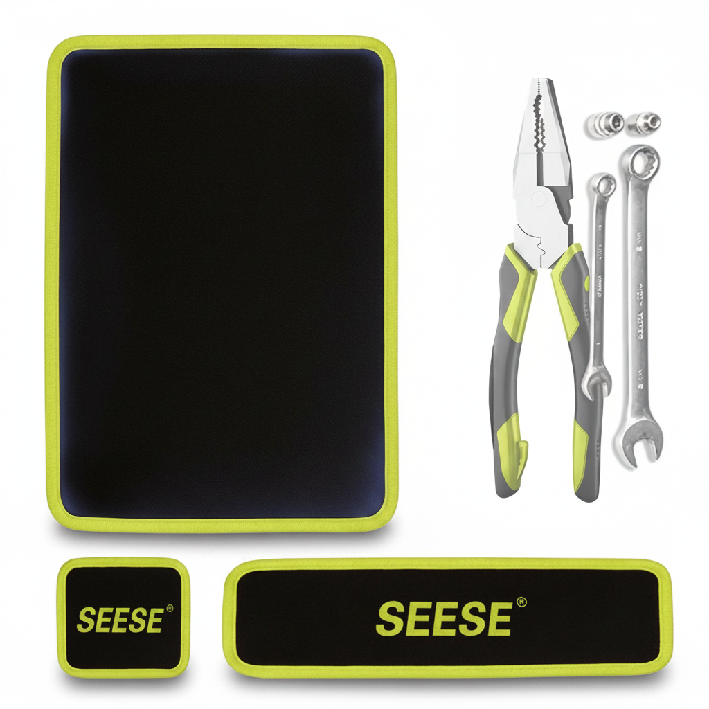 【DealsForYouDays】SEESE 3PC Flexible Magnetic Tool Mat & Tray Holder - Magnetic Tool Tray, Flexible Magnetic Mat, PVC & Non-Slip for Garage Workshop, Auto Repair Tools fathersdaygiftideas fathersdaygift