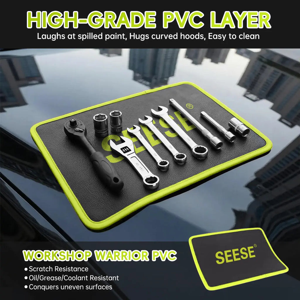 【DealsForYouDays】SEESE 3PC Flexible Magnetic Tool Mat & Tray Holder - Magnetic Tool Tray, Flexible Magnetic Mat, PVC & Non-Slip for Garage Workshop, Auto Repair Tools fathersdaygiftideas fathersdaygift